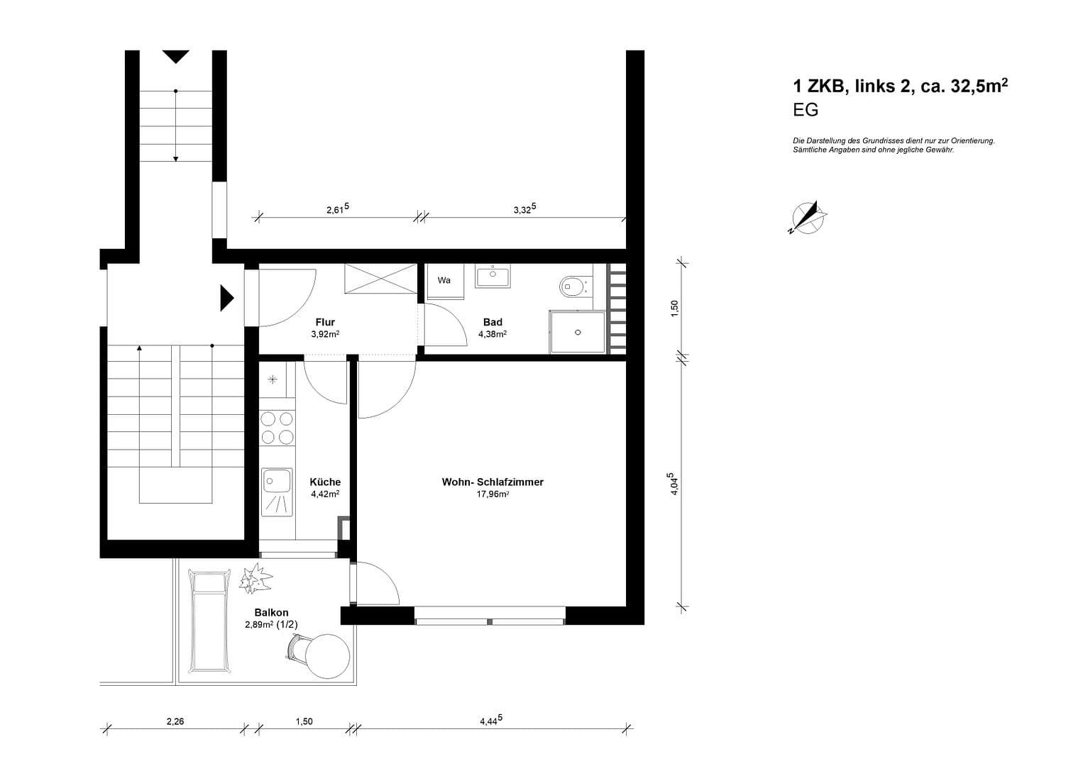Prenájom bytu 1-izbový 32 m², Kaiserslautern, Porýnie-Falcko Prenájom bytu 1-izbový 32 m², Kaiserslautern, Porýnie-Falcko
