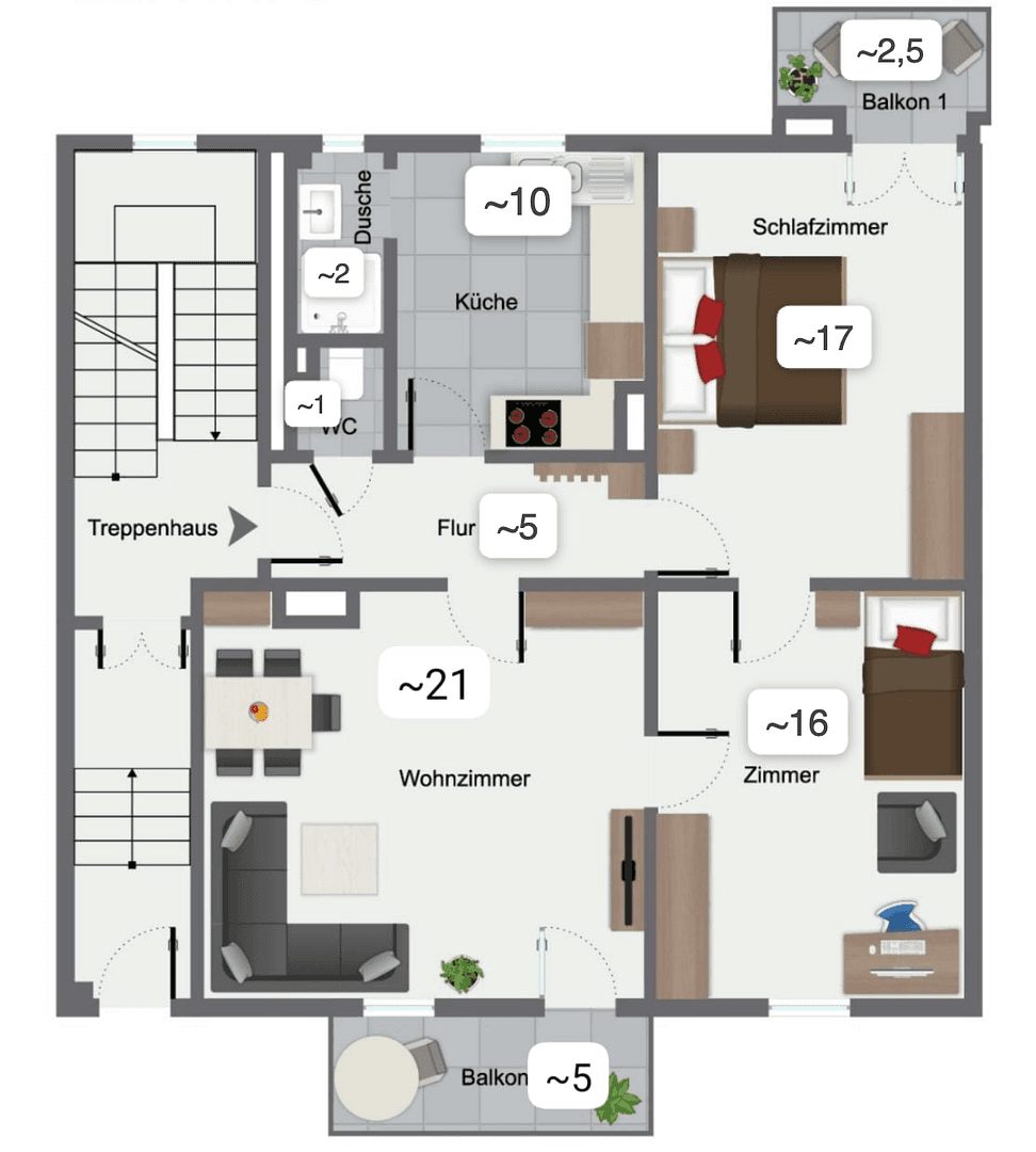 Prenájom bytu 3-izbový 75 m², Darmstadt, Hesensko Prenájom bytu 3-izbový 75 m², Darmstadt, Hesensko