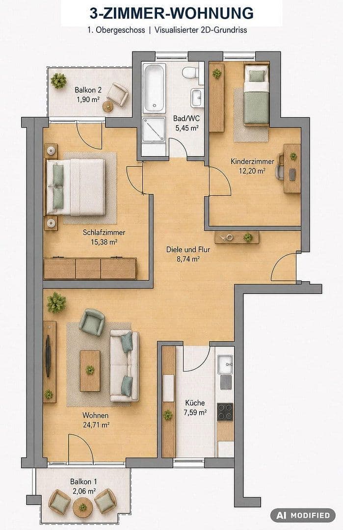 Predaj bytu 3-izbový 78 m², Frankfurt, Hesensko Predaj bytu 3-izbový 78 m², Frankfurt, Hesensko