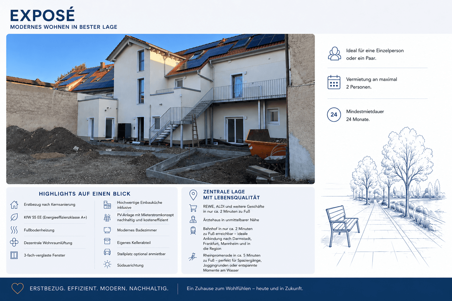 Prenájom bytu 2-izbový 62 m², Magdalenenstraße 1, Gernsheim, Hesensko Prenájom bytu 2-izbový 62 m², Magdalenenstraße 1, Gernsheim, Hesensko