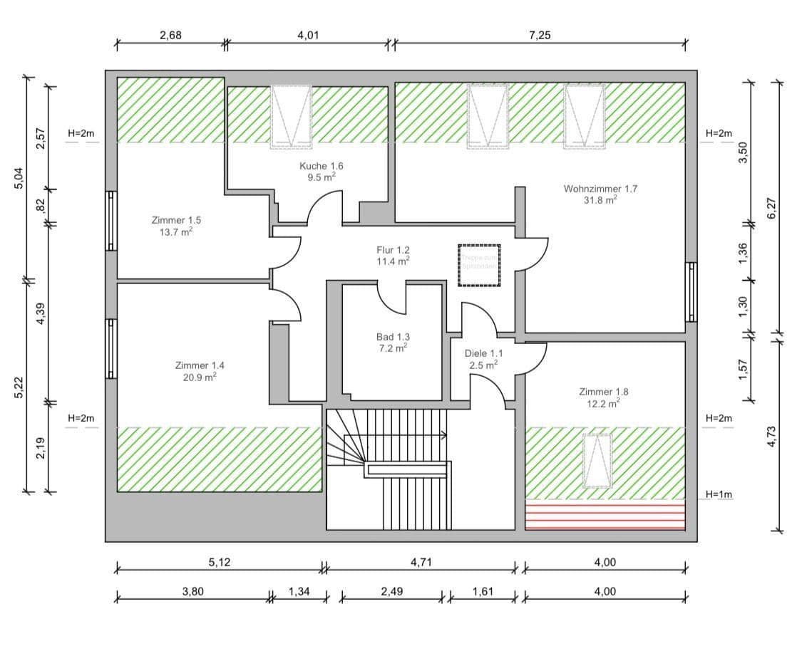 Predaj bytu 4-izbový 110 m², Dresdener Straße 15, Findorff, Brémy Predaj bytu 4-izbový 110 m², Dresdener Straße 15, Findorff, Brémy