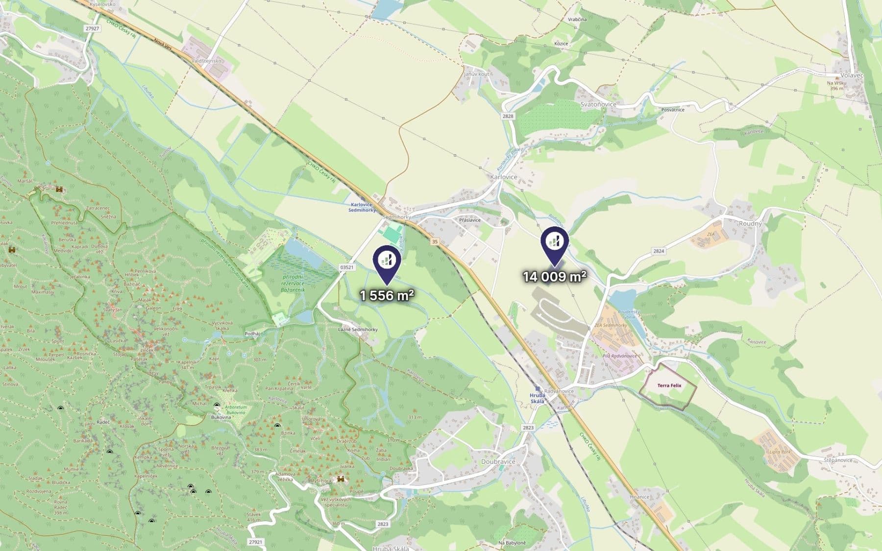 Predaj pozemku 15.565 m², Karlovice, Liberecký kraj Predaj pozemku 15.565 m², Karlovice, Liberecký kraj