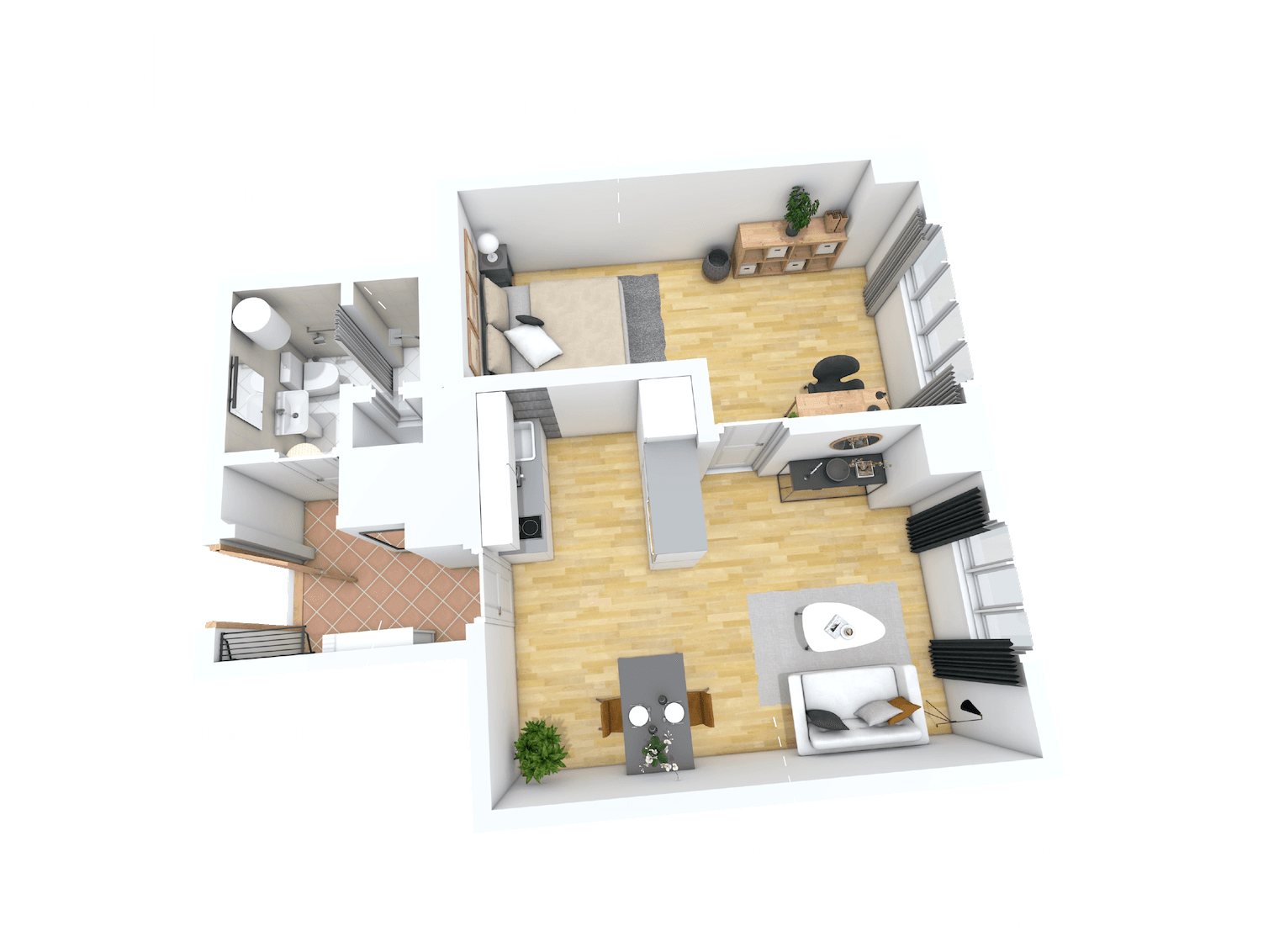 Prenájom bytu 2-izbový 44 m², Krátká, Praha, Praha Prenájom bytu 2-izbový 44 m², Krátká, Praha, Praha