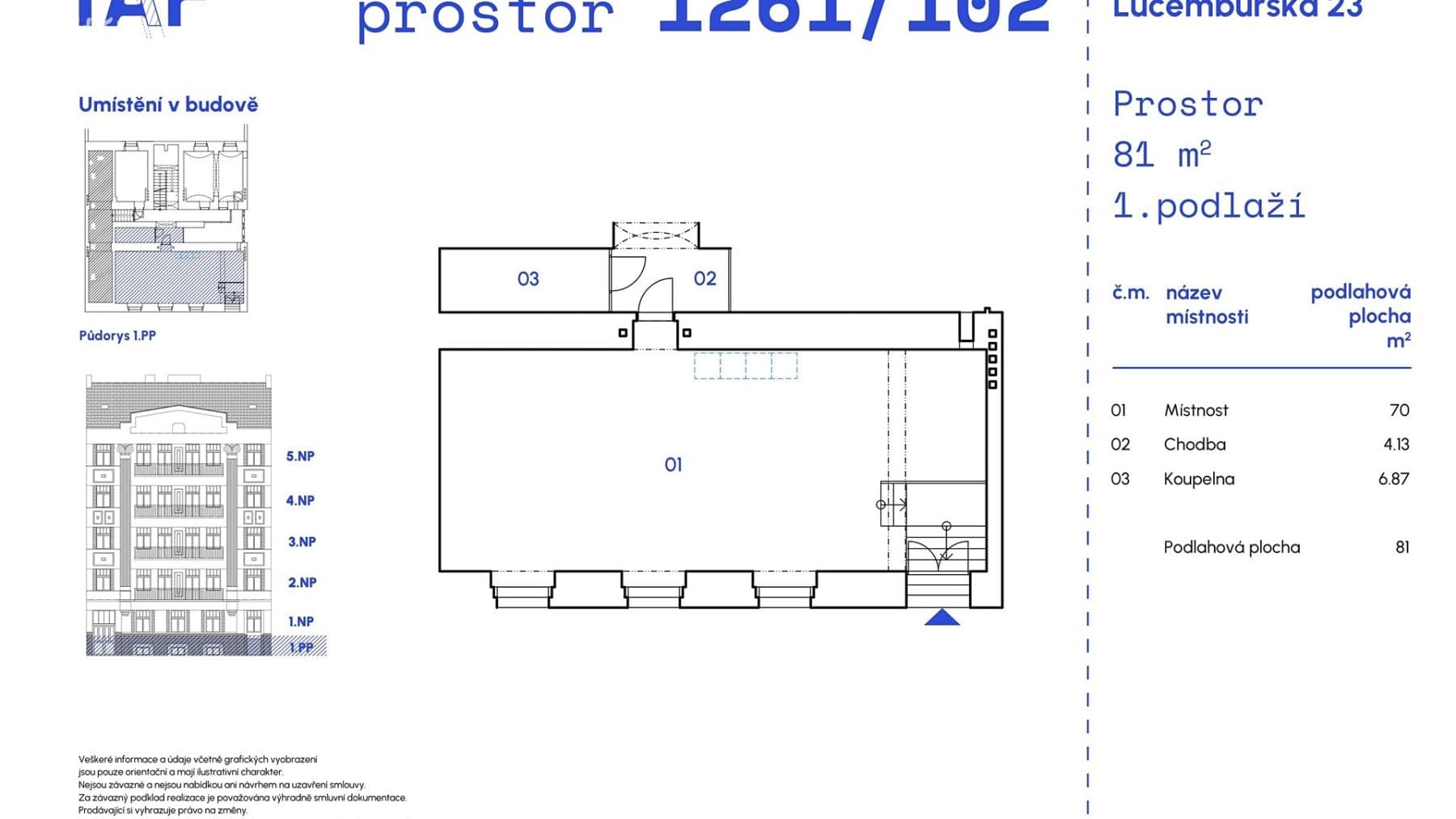 Predaj nebytového priestoru 81 m², Lucemburská, Praha, Praha Predaj nebytového priestoru 81 m², Lucemburská, Praha, Praha