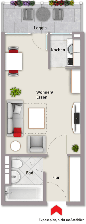 Prenájom bytu 1-izbový 29 m², Wichernstr. 14, Erlangen, Bavorsko Prenájom bytu 1-izbový 29 m², Wichernstr. 14, Erlangen, Bavorsko