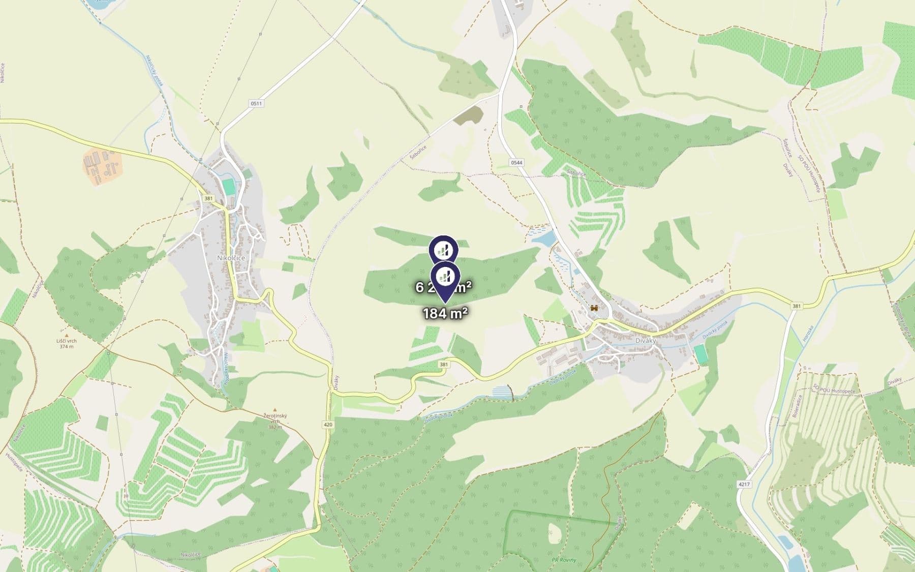 Predaj pozemku 6.415 m², Diváky, Jihomoravský kraj Predaj pozemku 6.415 m², Diváky, Jihomoravský kraj