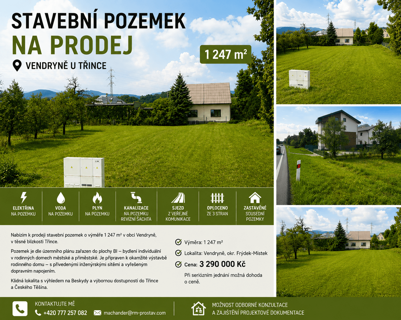 Predaj pozemku 1.247 m², Vendryně, Moravskoslezský kraj Predaj pozemku 1.247 m², Vendryně, Moravskoslezský kraj