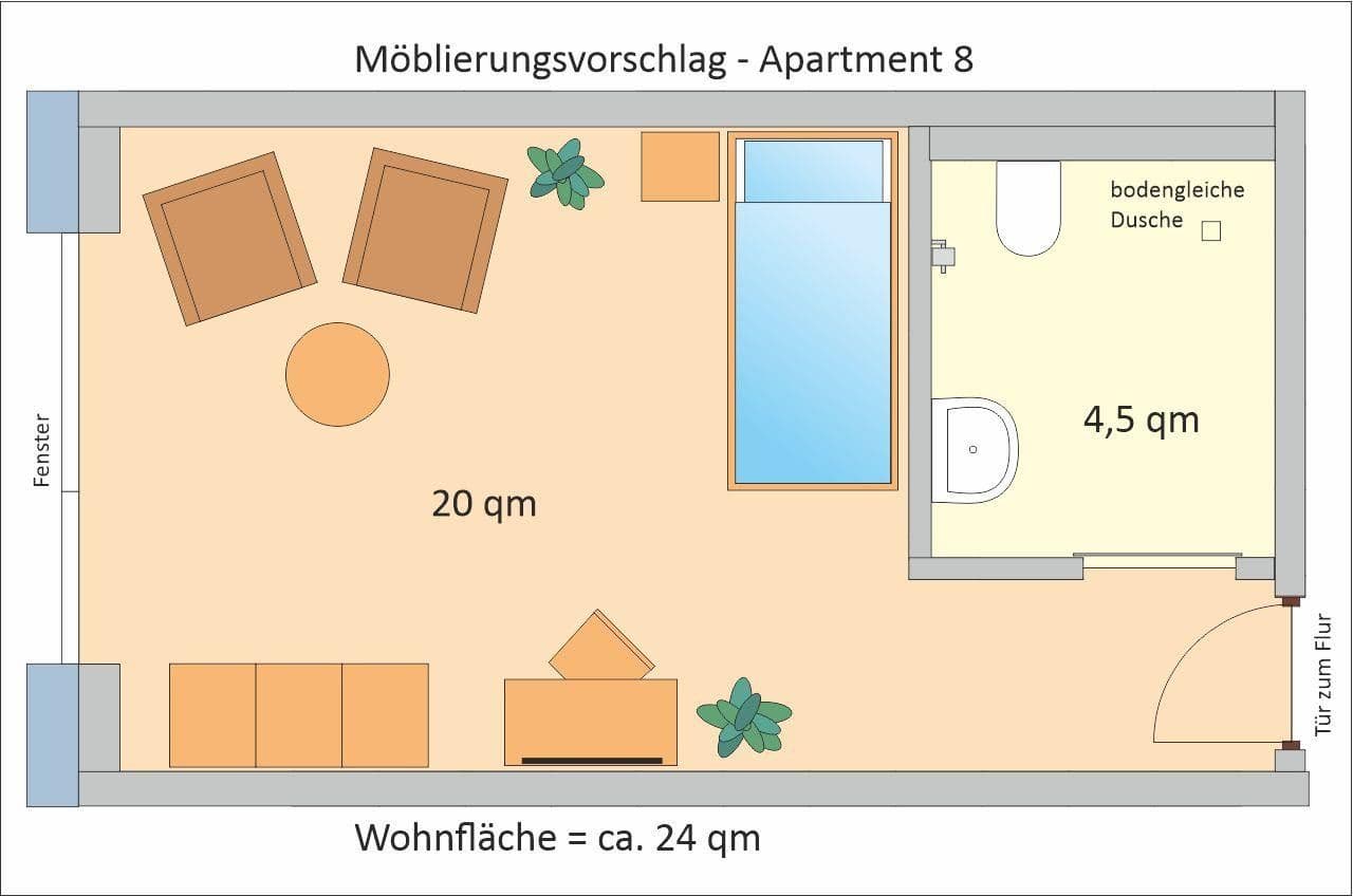 Prenájom bytu 1-izbový 24 m², Zur Rieselwiese 7b, Demen, Meklenbursko-Predpomoransko Prenájom bytu 1-izbový 24 m², Zur Rieselwiese 7b, Demen, Meklenbursko-Predpomoransko