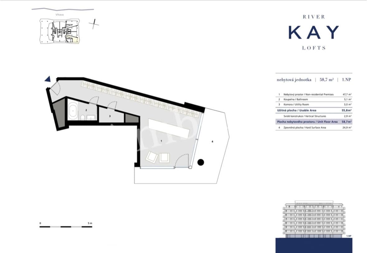 Predaj nebytového priestoru 58 m², Karolinská, Praha, Praha Predaj nebytového priestoru 58 m², Karolinská, Praha, Praha