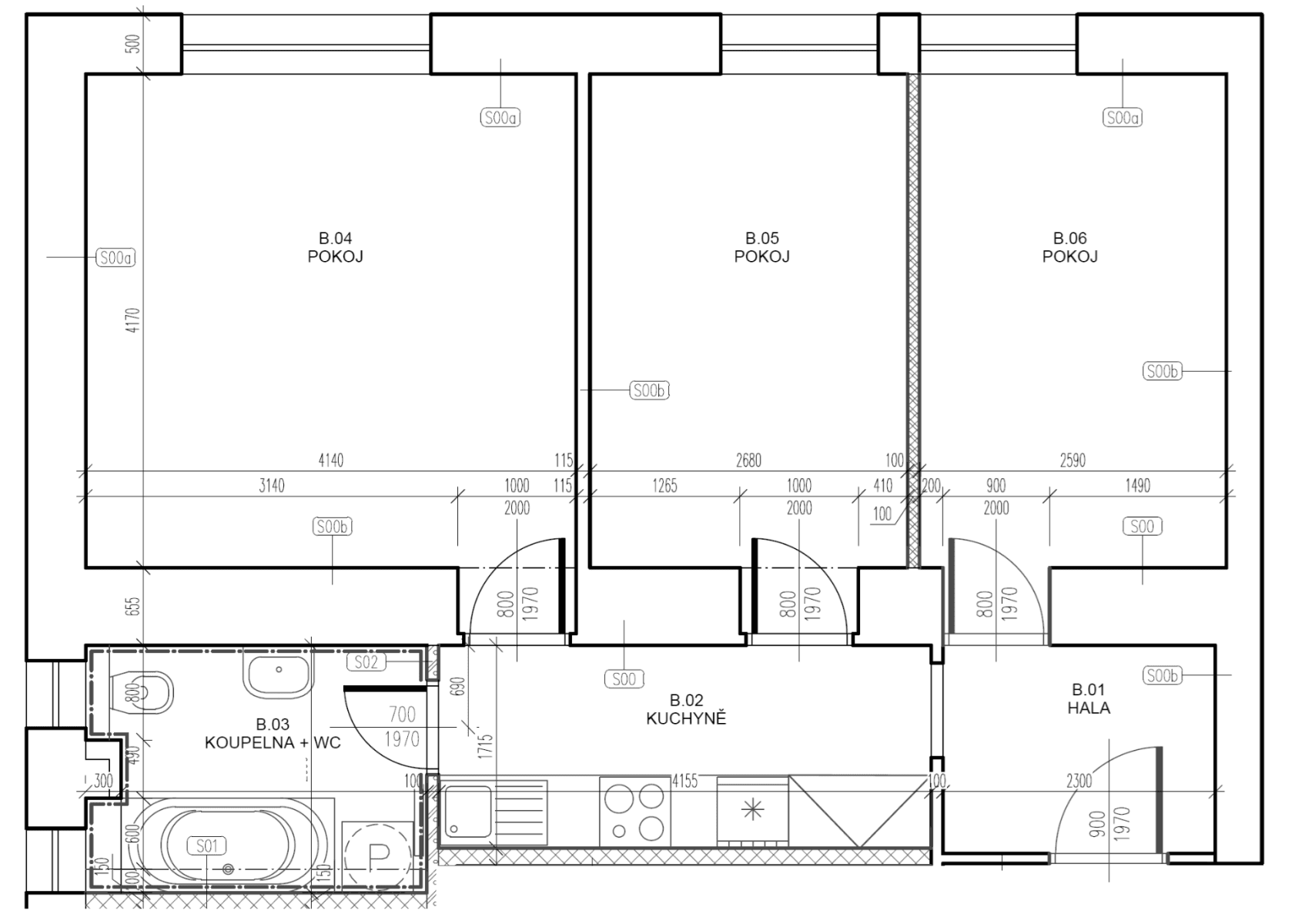 Prenájom bytu 3-izbový 58 m², Kotěrova, Praha, Praha Prenájom bytu 3-izbový 58 m², Kotěrova, Praha, Praha