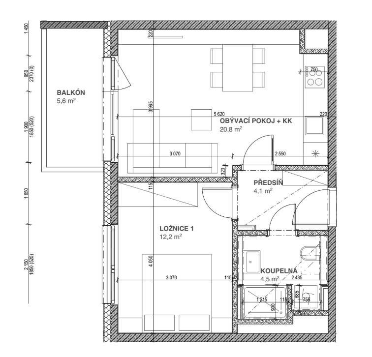 Prenájom bytu 2-izbový 45 m², Hodkovická, Praha, Praha Prenájom bytu 2-izbový 45 m², Hodkovická, Praha, Praha