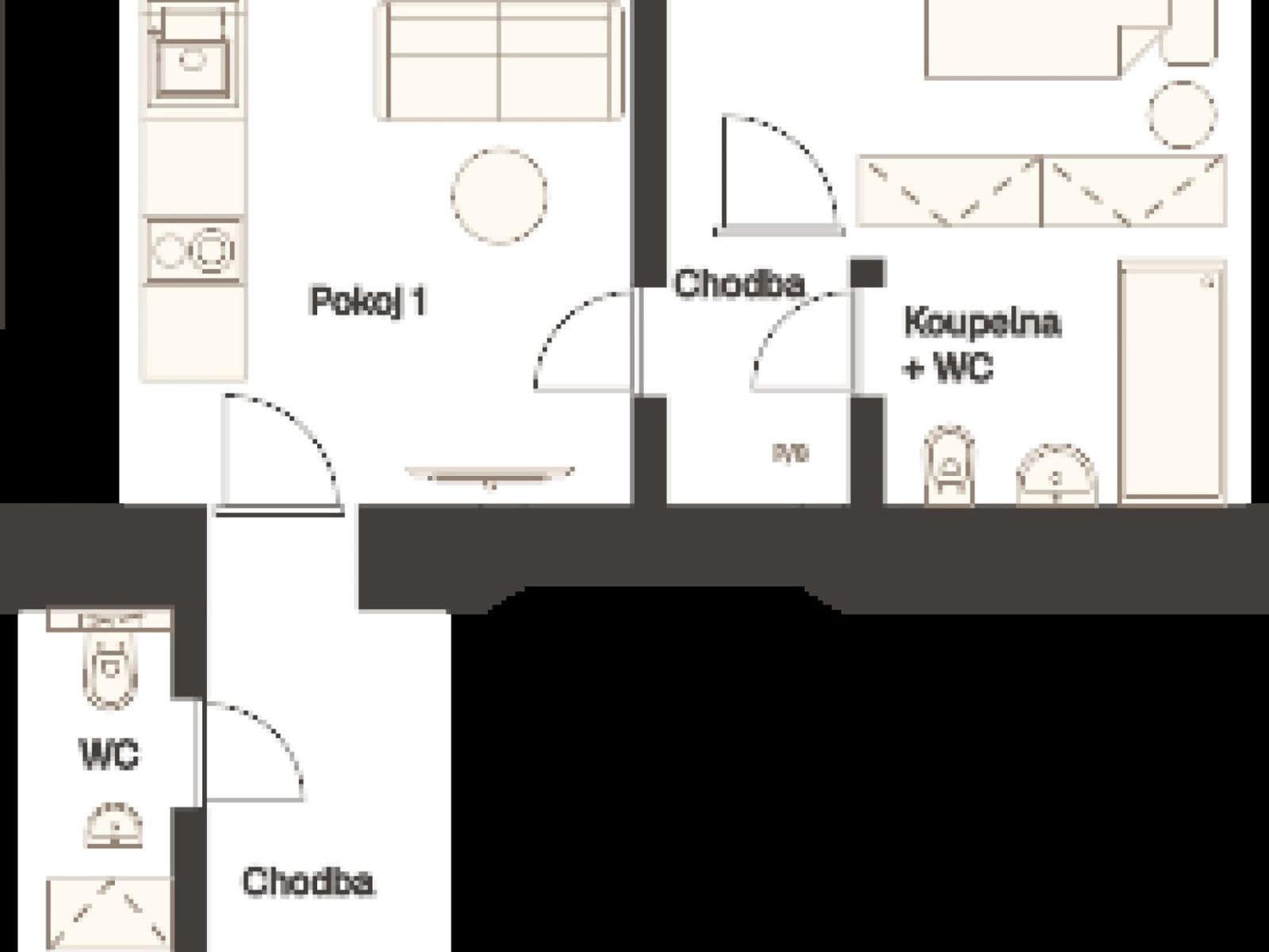Prenájom bytu 2-izbový 49 m², Svatoslavova, Praha, Praha Prenájom bytu 2-izbový 49 m², Svatoslavova, Praha, Praha
