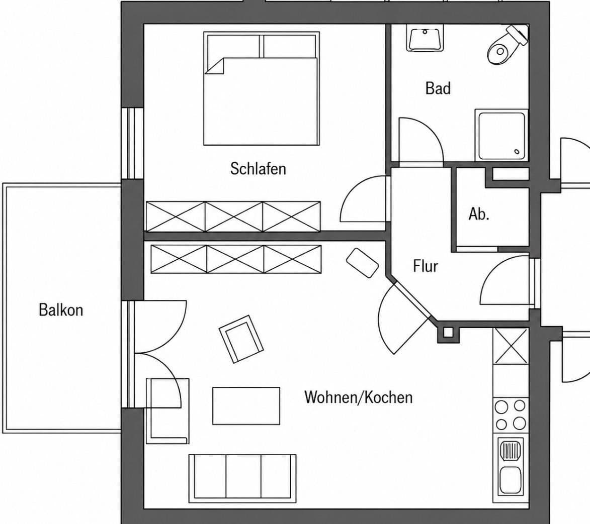 Predaj bytu 2-izbový 54 m², Weyhe, Dolné Sasko Predaj bytu 2-izbový 54 m², Weyhe, Dolné Sasko