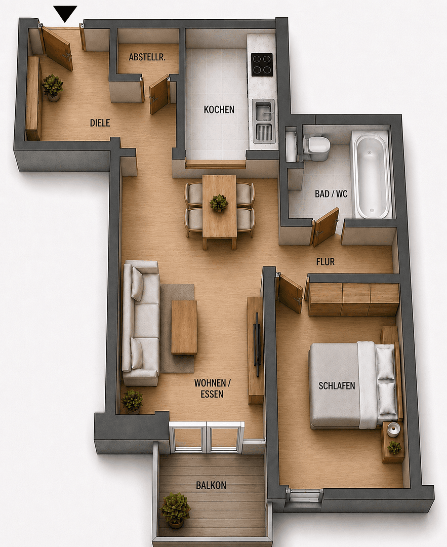 Prenájom bytu 2-izbový 48 m², Rosmarinweg 3, Fürth, Bavorsko Prenájom bytu 2-izbový 48 m², Rosmarinweg 3, Fürth, Bavorsko