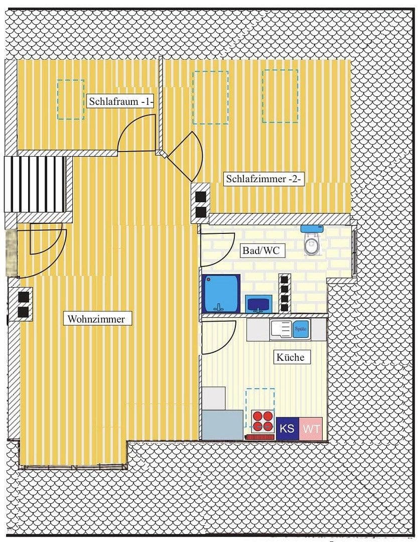 Prenájom bytu 3-izbový 47 m², Birkenweg 13, Bremerhaven, Brémy Prenájom bytu 3-izbový 47 m², Birkenweg 13, Bremerhaven, Brémy