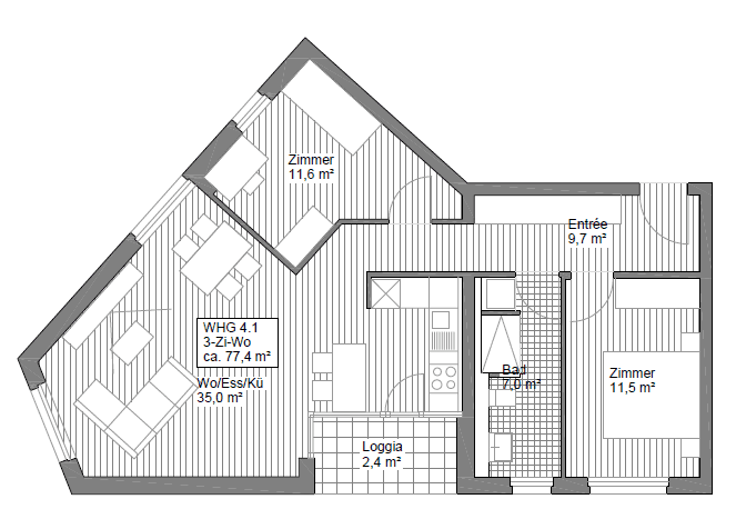 Prenájom bytu 3-izbový 78 m², Luisenstraße 24, Offenbach, Hesensko Prenájom bytu 3-izbový 78 m², Luisenstraße 24, Offenbach, Hesensko