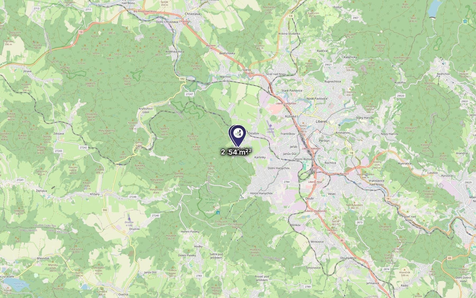 Predaj pozemku 2.444 m², Liberec, Liberecký kraj Predaj pozemku 2.444 m², Liberec, Liberecký kraj
