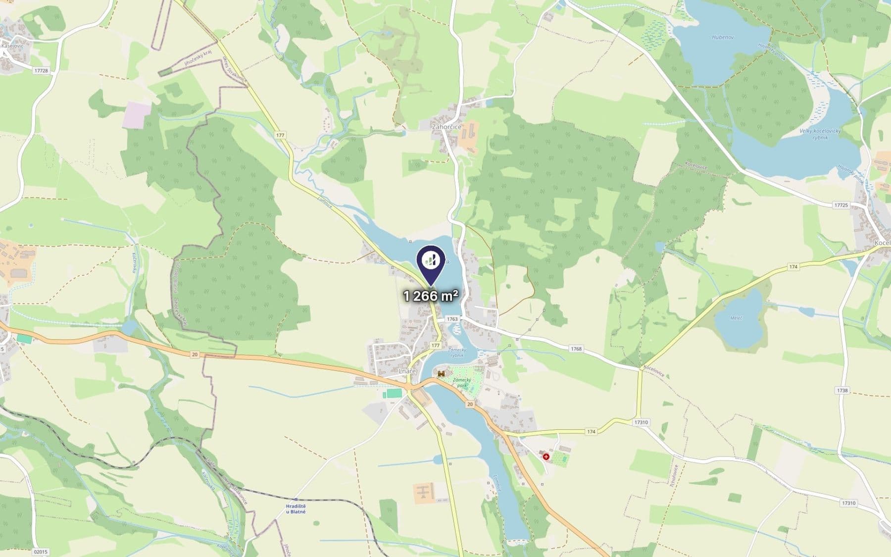 Predaj pozemku 1.266 m², Lnáře, Jihočeský kraj Predaj pozemku 1.266 m², Lnáře, Jihočeský kraj