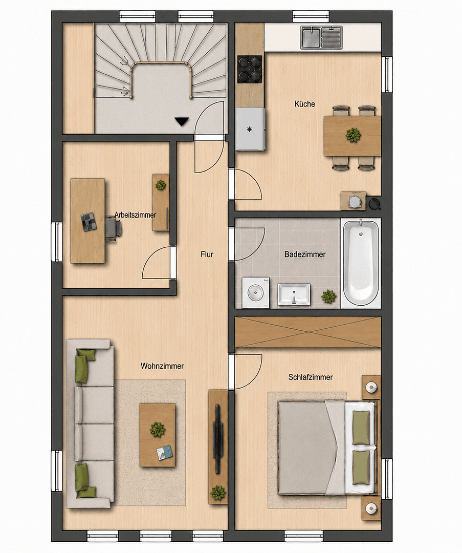 Prenájom bytu 3-izbový 64 m², Hechingen, Bádensko-Wurttembersko Prenájom bytu 3-izbový 64 m², Hechingen, Bádensko-Wurttembersko