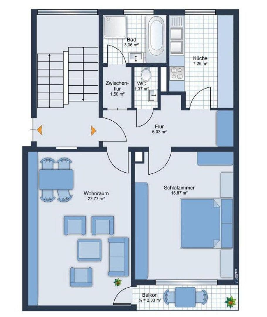 Prenájom bytu 2-izbový 60 m², Nürnberg, Bavorsko Prenájom bytu 2-izbový 60 m², Nürnberg, Bavorsko