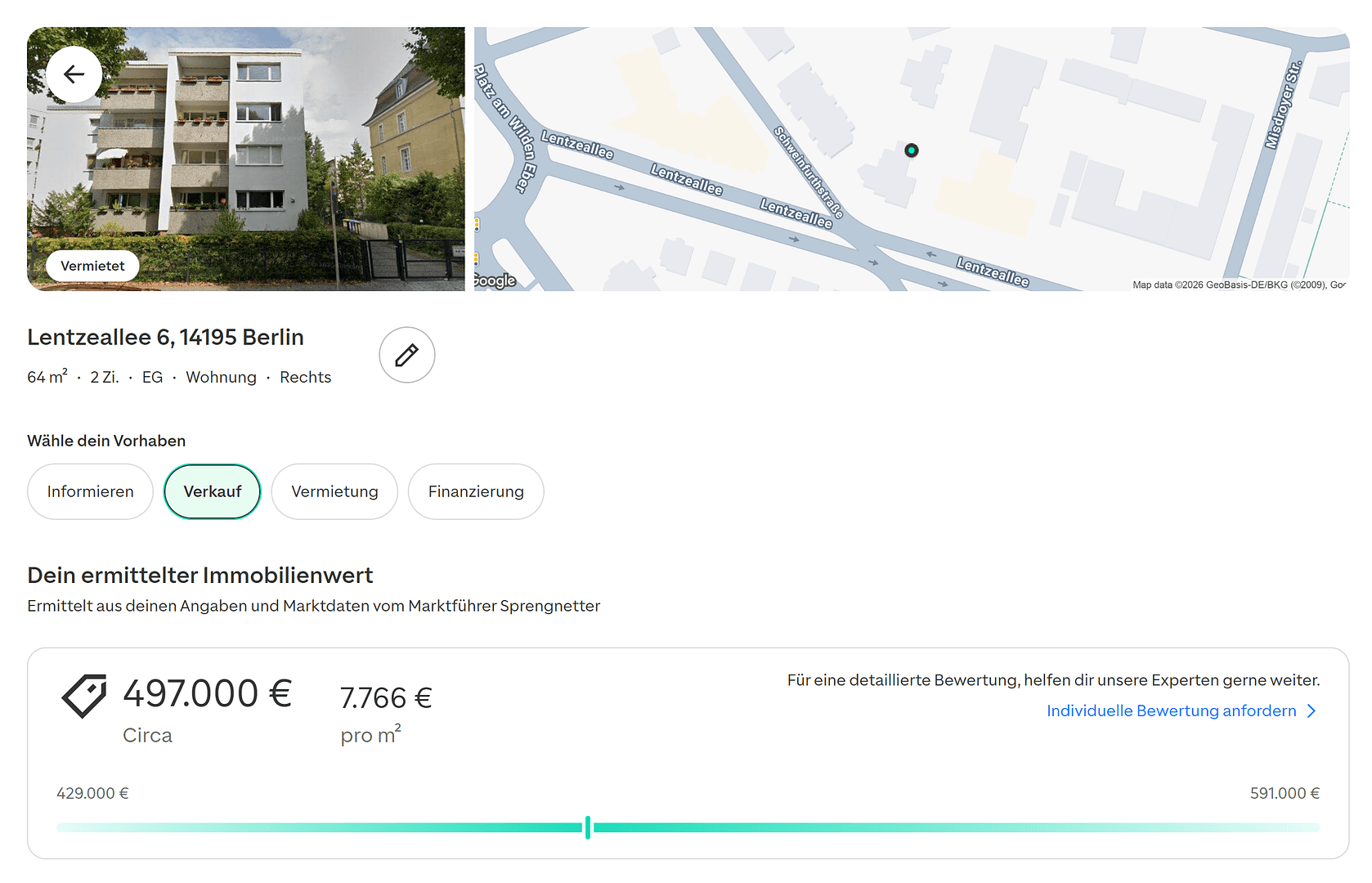 Predaj bytu 2-izbový 64 m², Lentzeallee 6, Berlin, Berlín Predaj bytu 2-izbový 64 m², Lentzeallee 6, Berlin, Berlín
