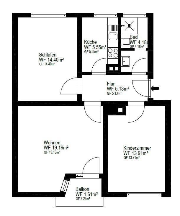 Prenájom bytu 3-izbový 64 m², Stuttgart, Bádensko-Wurttembersko Prenájom bytu 3-izbový 64 m², Stuttgart, Bádensko-Wurttembersko