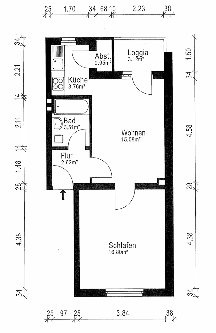 Prenájom bytu 2-izbový 44 m², Leipziger Str. 49, Essen, Severné Porýnie - Westfálsko Prenájom bytu 2-izbový 44 m², Leipziger Str. 49, Essen, Severné Porýnie - Westfálsko