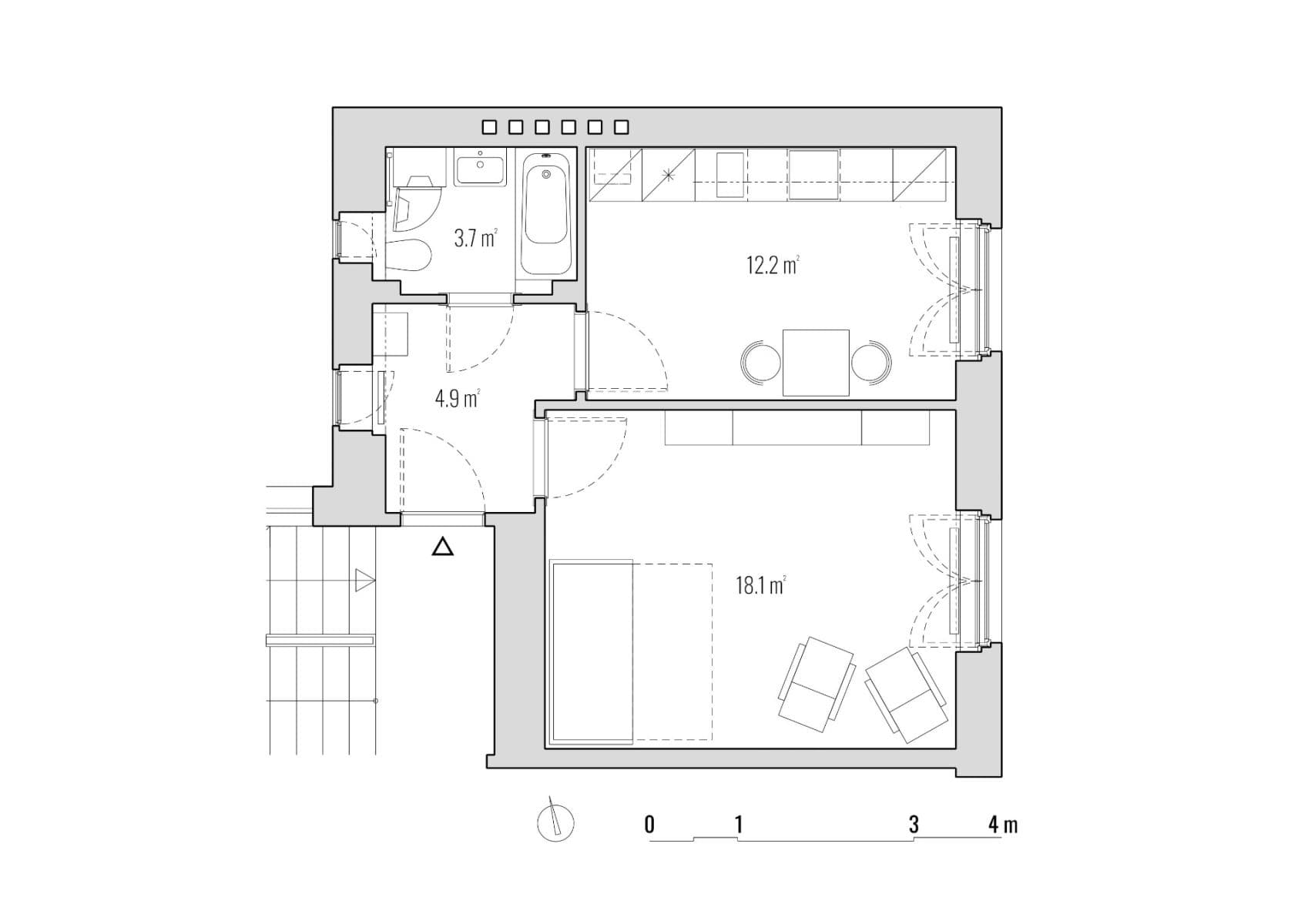 Prenájom bytu 1-izbový 38 m², Na Malovance, Praha, Praha Prenájom bytu 1-izbový 38 m², Na Malovance, Praha, Praha
