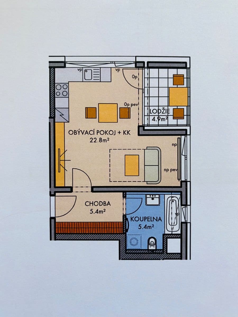 Prenájom bytu 1-izbový 34 m², Stočesova, Praha, Praha Prenájom bytu 1-izbový 34 m², Stočesova, Praha, Praha