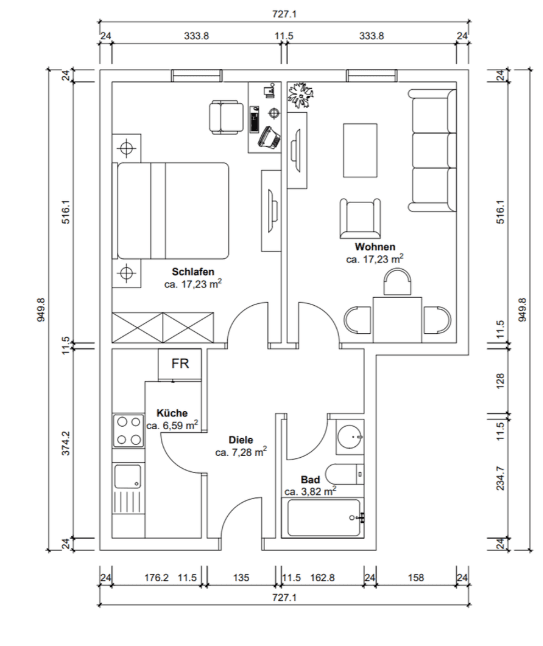 Predaj bytu 2-izbový 54 m², Essen, Severné Porýnie - Westfálsko Predaj bytu 2-izbový 54 m², Essen, Severné Porýnie - Westfálsko
