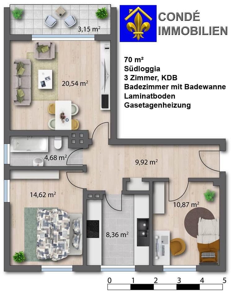 Prenájom bytu 3-izbový 70 m², Kreuzstr. 25, Wuppertal-Oberbarmen, Severné Porýnie - Westfálsko Prenájom bytu 3-izbový 70 m², Kreuzstr. 25, Wuppertal-Oberbarmen, Severné Porýnie - Westfálsko