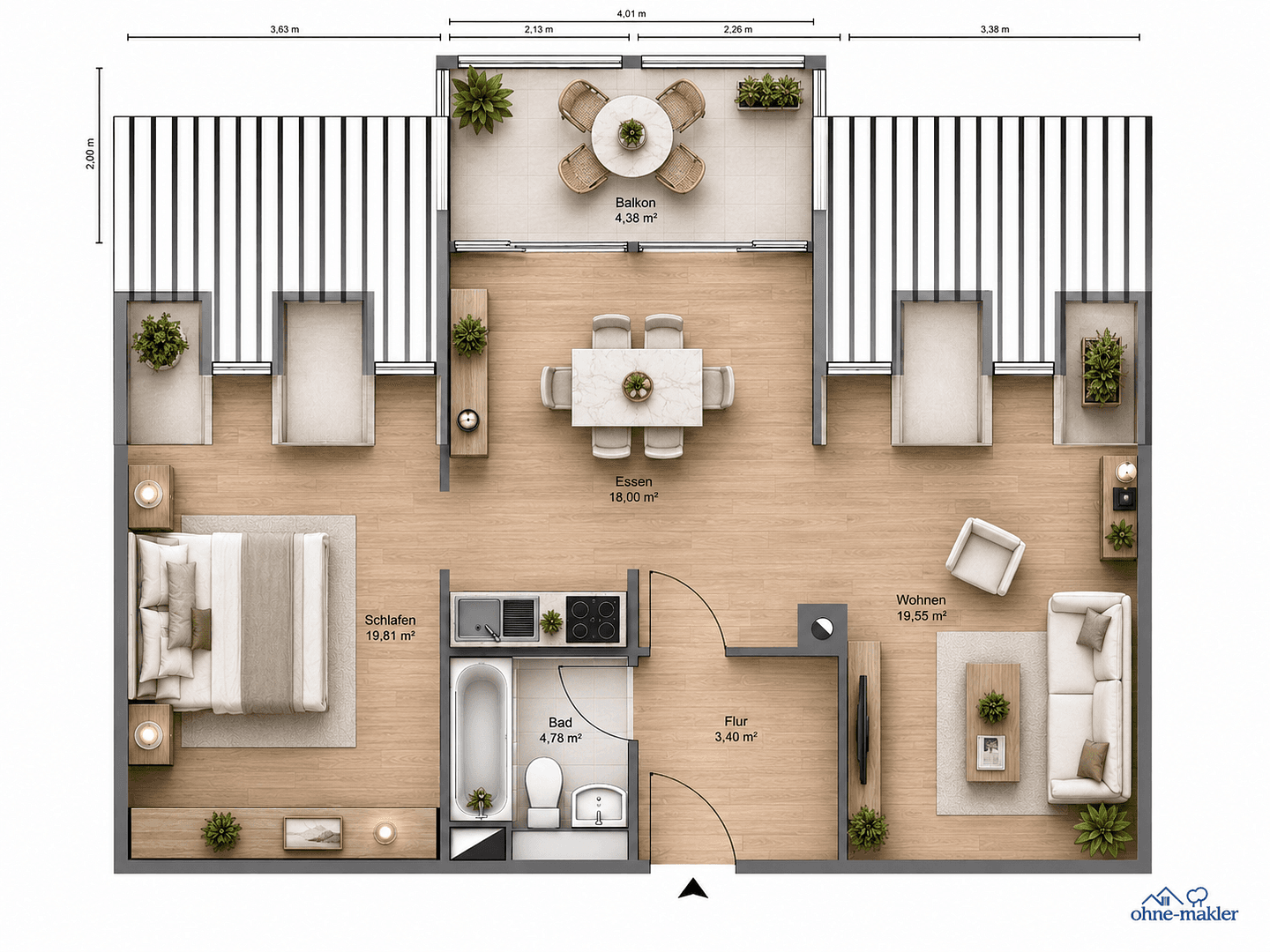 Predaj bytu 2-izbový 69 m², Grafing bei München, Bavorsko Predaj bytu 2-izbový 69 m², Grafing bei München, Bavorsko