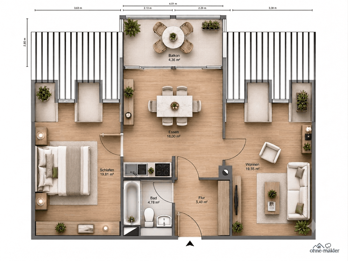 Predaj bytu 2-izbový 69 m², Grafing bei München, Bavorsko Predaj bytu 2-izbový 69 m², Grafing bei München, Bavorsko