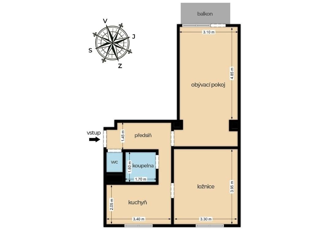 Prenájom bytu 2-izbový 57 m², Michelangelova, Praha, Praha Prenájom bytu 2-izbový 57 m², Michelangelova, Praha, Praha