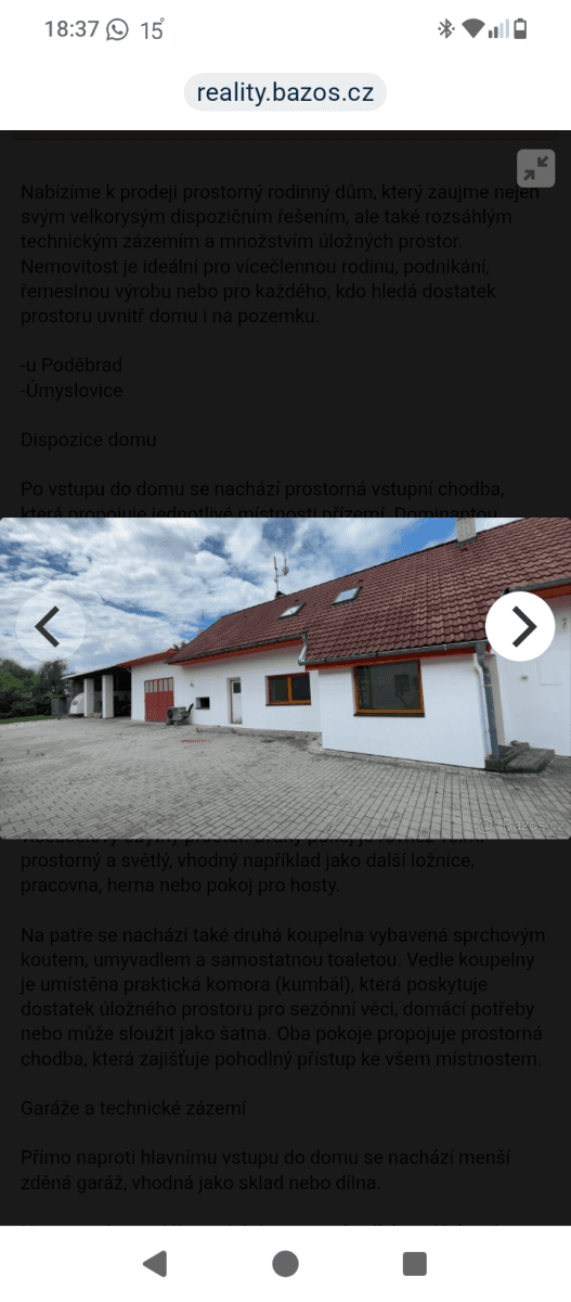 Predaj domu 172 m², pozemok 1.100 m², Úmyslovice, Středočeský kraj Predaj domu 172 m², pozemok 1.100 m², Úmyslovice, Středočeský kraj