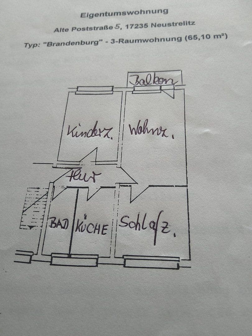 Predaj bytu 3-izbový 65 m², Neustrelitz, Meklenbursko-Predpomoransko Predaj bytu 3-izbový 65 m², Neustrelitz, Meklenbursko-Predpomoransko