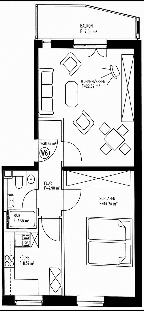 Prenájom bytu 2-izbový 59 m², Hans Sachs Straße 11, Zwickau, Sasko Prenájom bytu 2-izbový 59 m², Hans Sachs Straße 11, Zwickau, Sasko