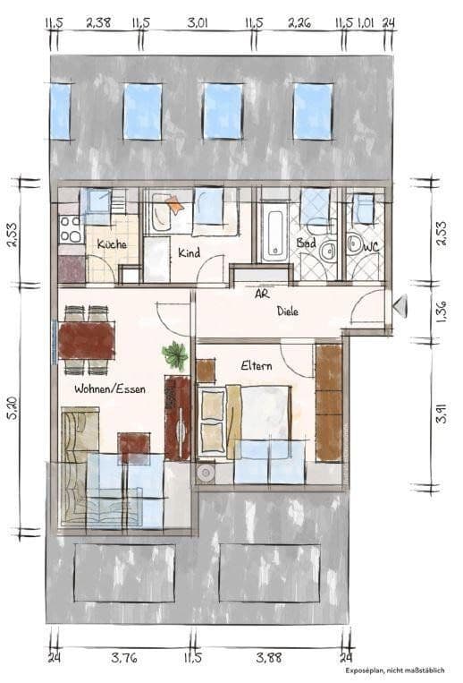 Prenájom bytu 3-izbový 56 m², Buchenweg 23, Leipzig, Sasko Prenájom bytu 3-izbový 56 m², Buchenweg 23, Leipzig, Sasko