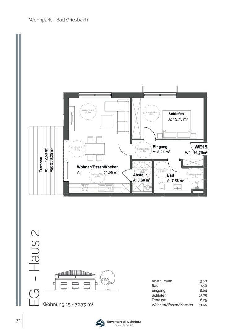 Prenájom bytu 2-izbový 73 m², Am Steinkart 5c, Bad Griesbach i.Rottal, Bavorsko Prenájom bytu 2-izbový 73 m², Am Steinkart 5c, Bad Griesbach i.Rottal, Bavorsko