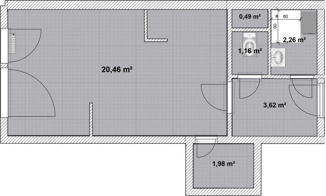 Prenájom bytu 1-izbový 30 m², Pod Lysinami, Praha, Praha Prenájom bytu 1-izbový 30 m², Pod Lysinami, Praha, Praha