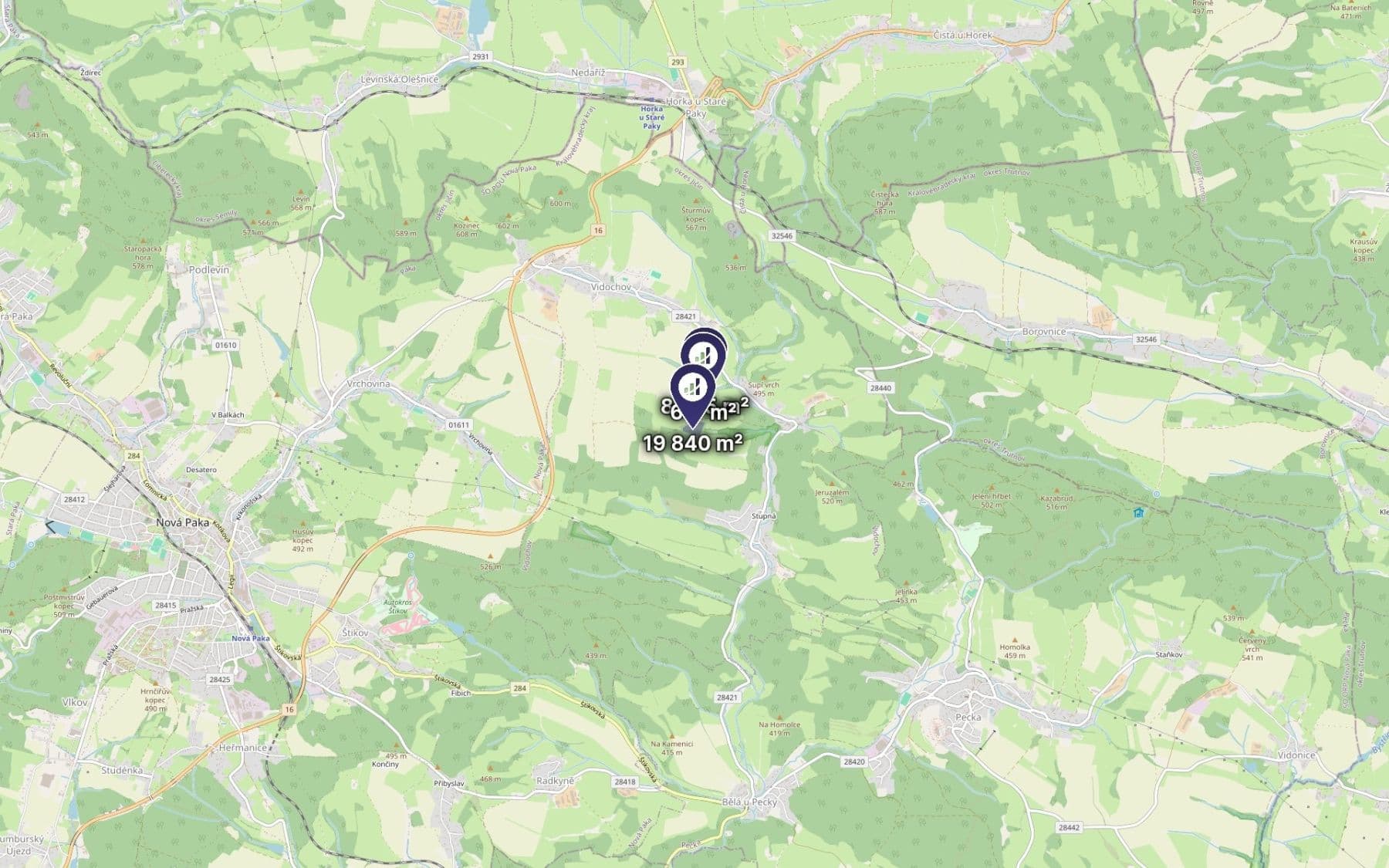 Predaj pozemku 28.692 m², Vidochov, Královéhradecký kraj Predaj pozemku 28.692 m², Vidochov, Královéhradecký kraj