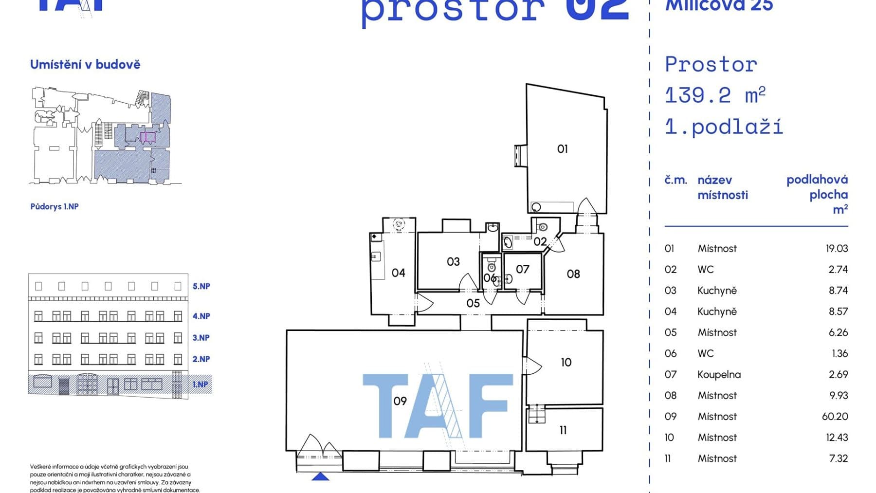Predaj nebytového priestoru 139 m², Milíčova, Praha, Praha Predaj nebytového priestoru 139 m², Milíčova, Praha, Praha