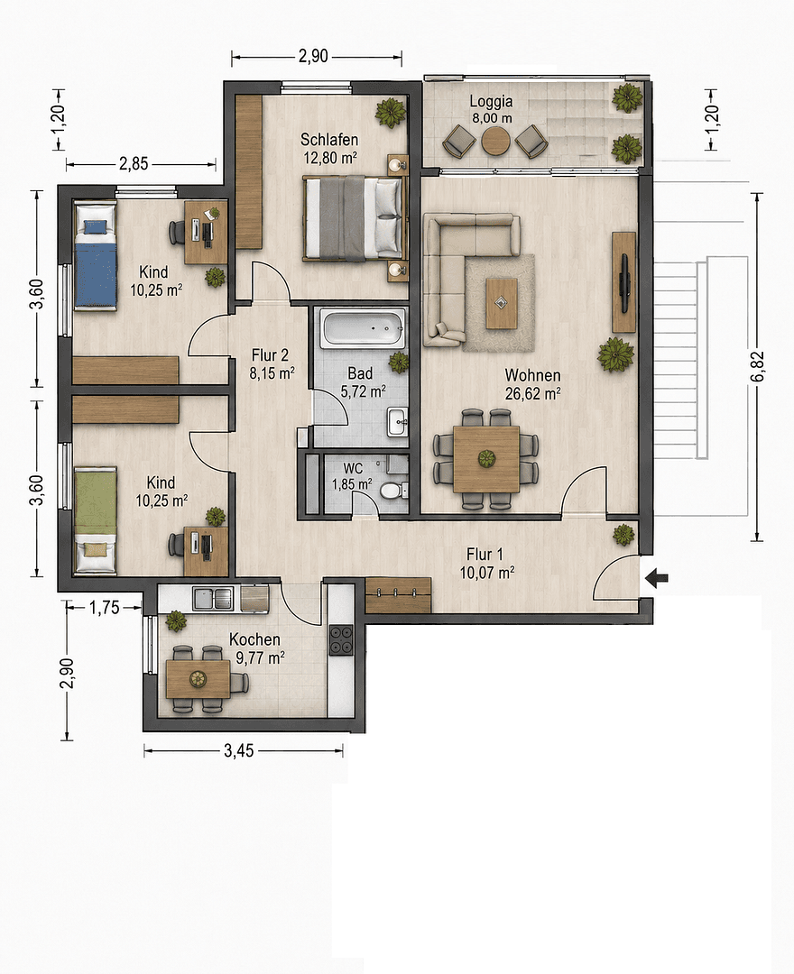 Predaj bytu 4-izbový 98 m², Braunschweig, Dolné Sasko Predaj bytu 4-izbový 98 m², Braunschweig, Dolné Sasko