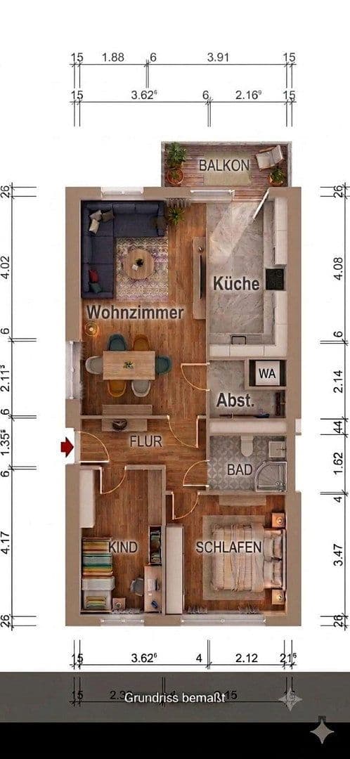 Prenájom bytu 3-izbový 69 m², Faleska Meinig Str. 12, Chemnitz, Sasko Prenájom bytu 3-izbový 69 m², Faleska Meinig Str. 12, Chemnitz, Sasko