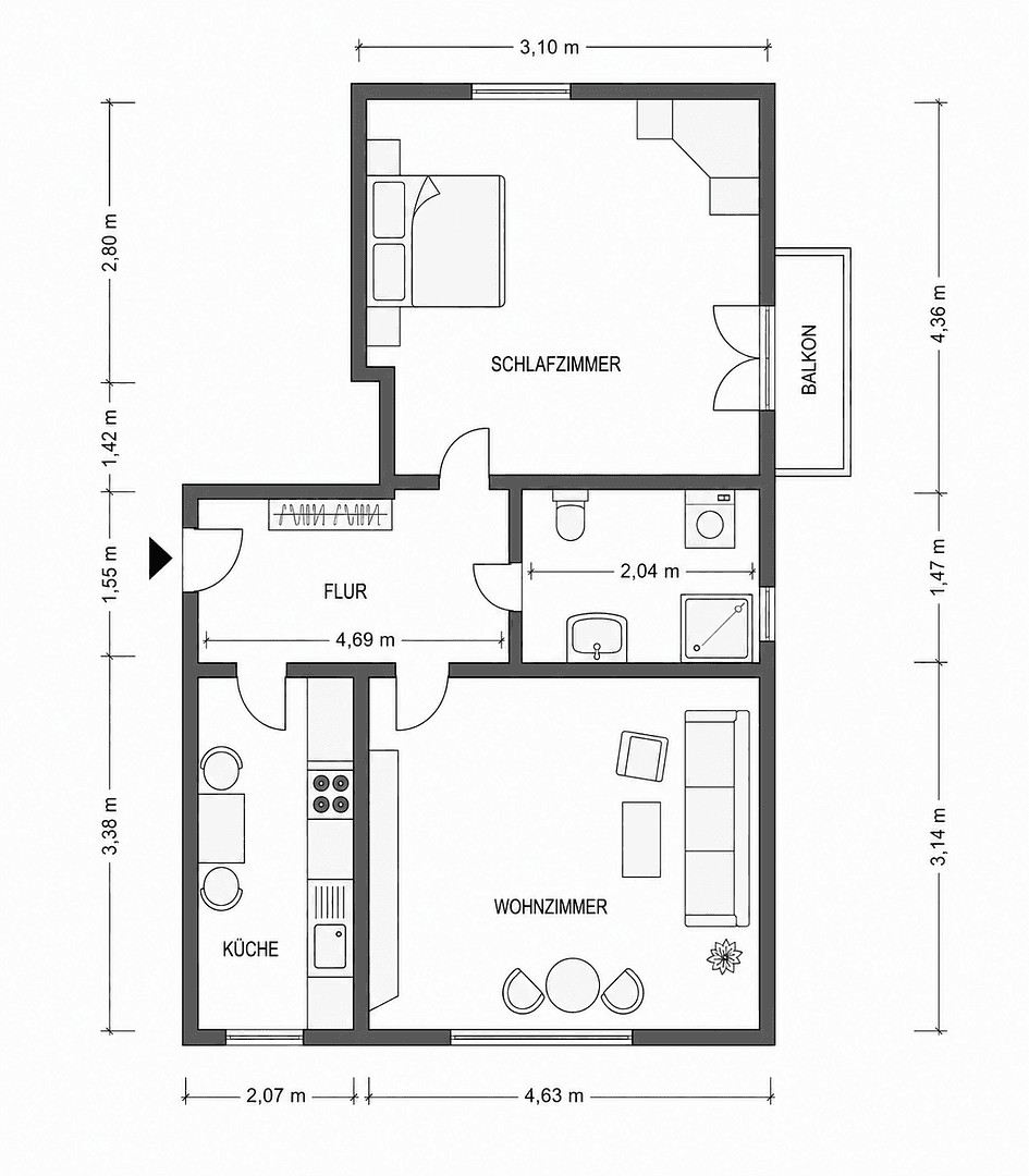 Predaj bytu 2-izbový 50 m², Volksdorfer Straße 22, Hamburg, Hamburg Predaj bytu 2-izbový 50 m², Volksdorfer Straße 22, Hamburg, Hamburg