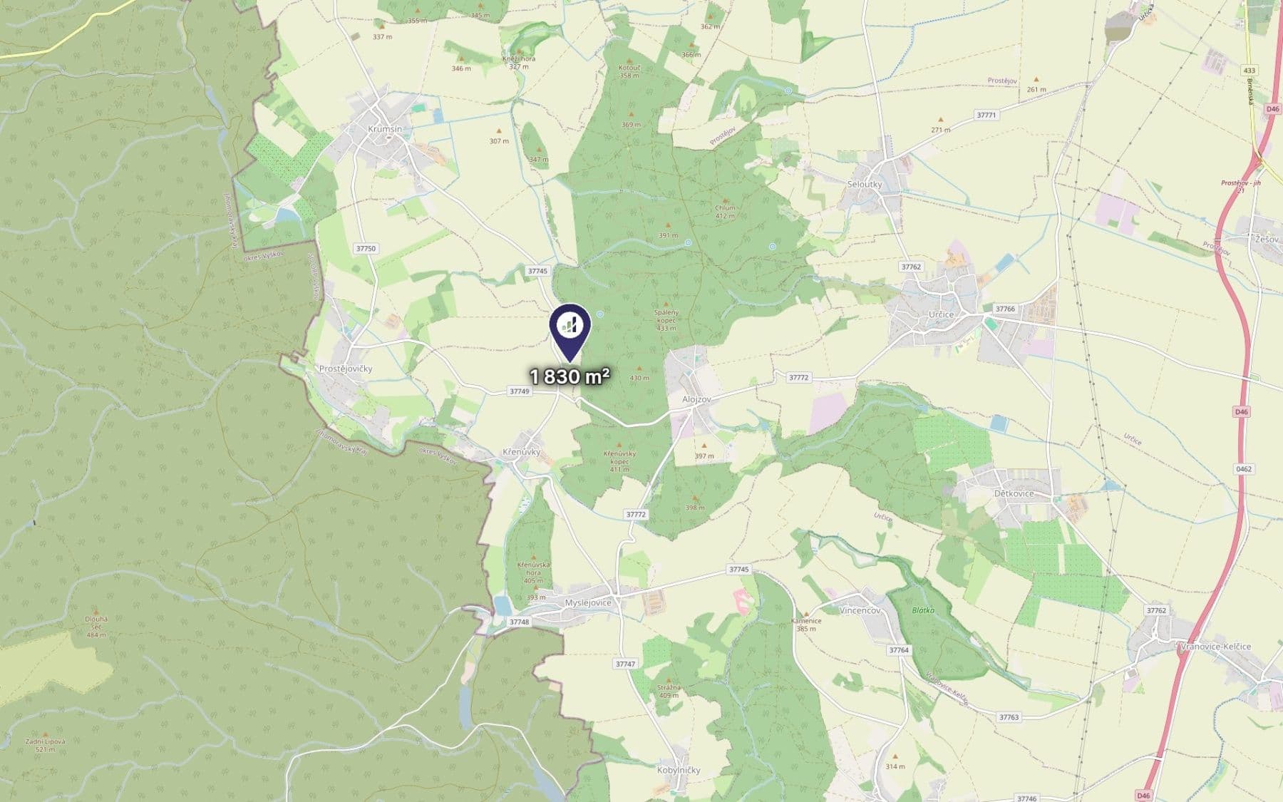 Predaj pozemku 1.830 m², Myslejovice, Olomoucký kraj Predaj pozemku 1.830 m², Myslejovice, Olomoucký kraj