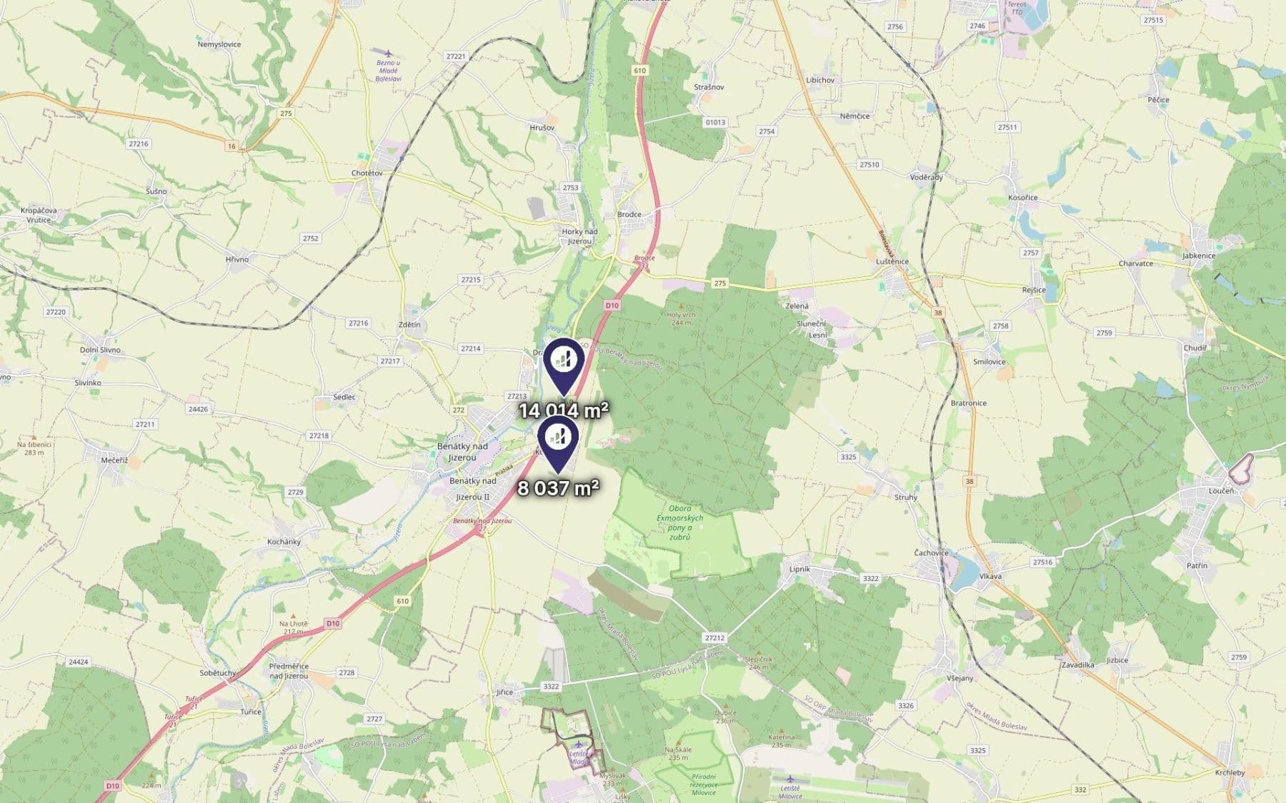 Predaj pozemku 22.051 m², Benátky nad Jizerou, Středočeský kraj Predaj pozemku 22.051 m², Benátky nad Jizerou, Středočeský kraj