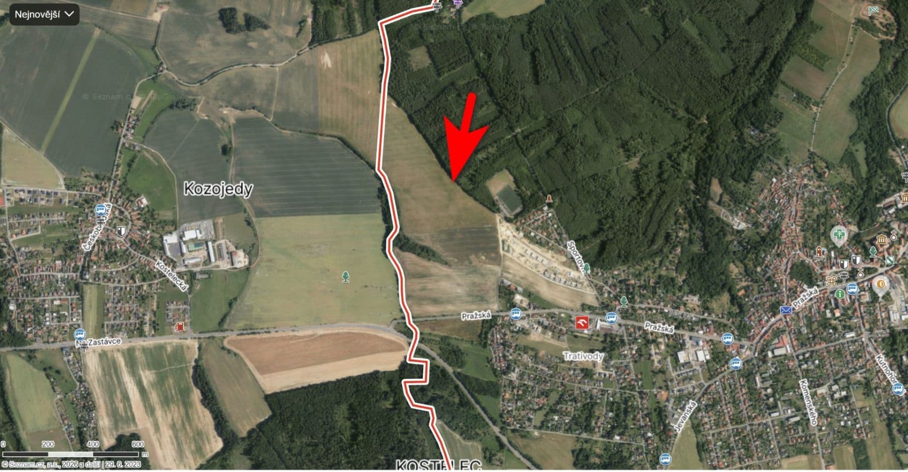 Predaj pozemku 2.168 m², Kostelec nad Černými lesy, Středočeský kraj Predaj pozemku 2.168 m², Kostelec nad Černými lesy, Středočeský kraj