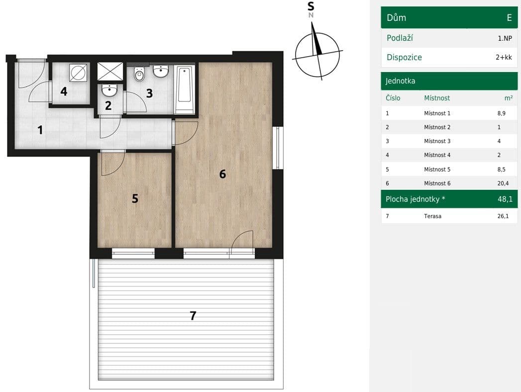 Prenájom bytu 2-izbový 48 m², Arnošta Staňka, Praha, Praha Prenájom bytu 2-izbový 48 m², Arnošta Staňka, Praha, Praha