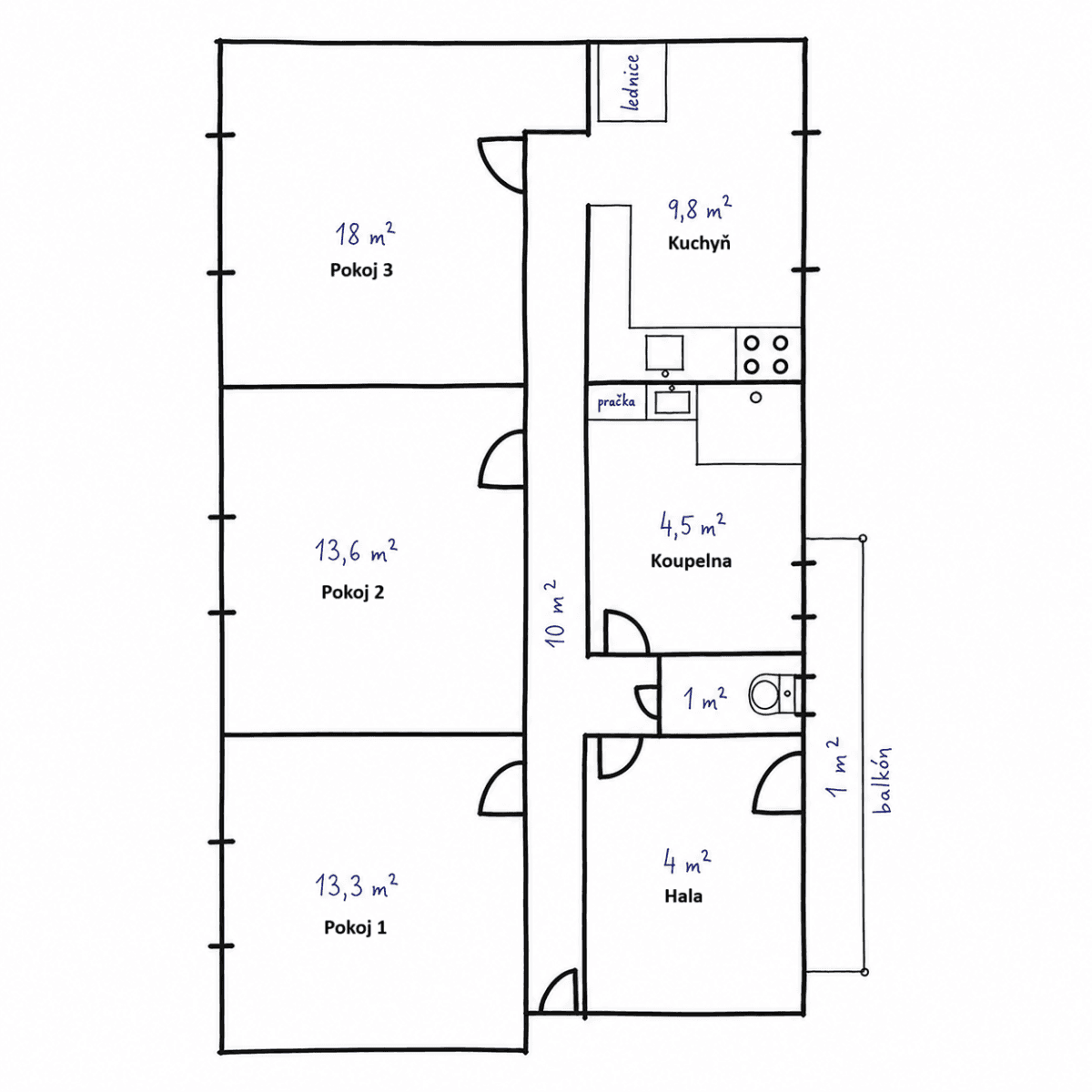 Prenájom bytu 3-izbový 74 m², Sladkovského, Kolín, Středočeský kraj Prenájom bytu 3-izbový 74 m², Sladkovského, Kolín, Středočeský kraj